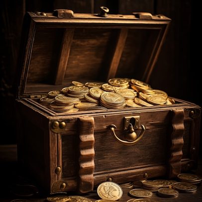 Moedas antigas e cédulas organizadas sobre uma mesa durante uma avaliação numismática